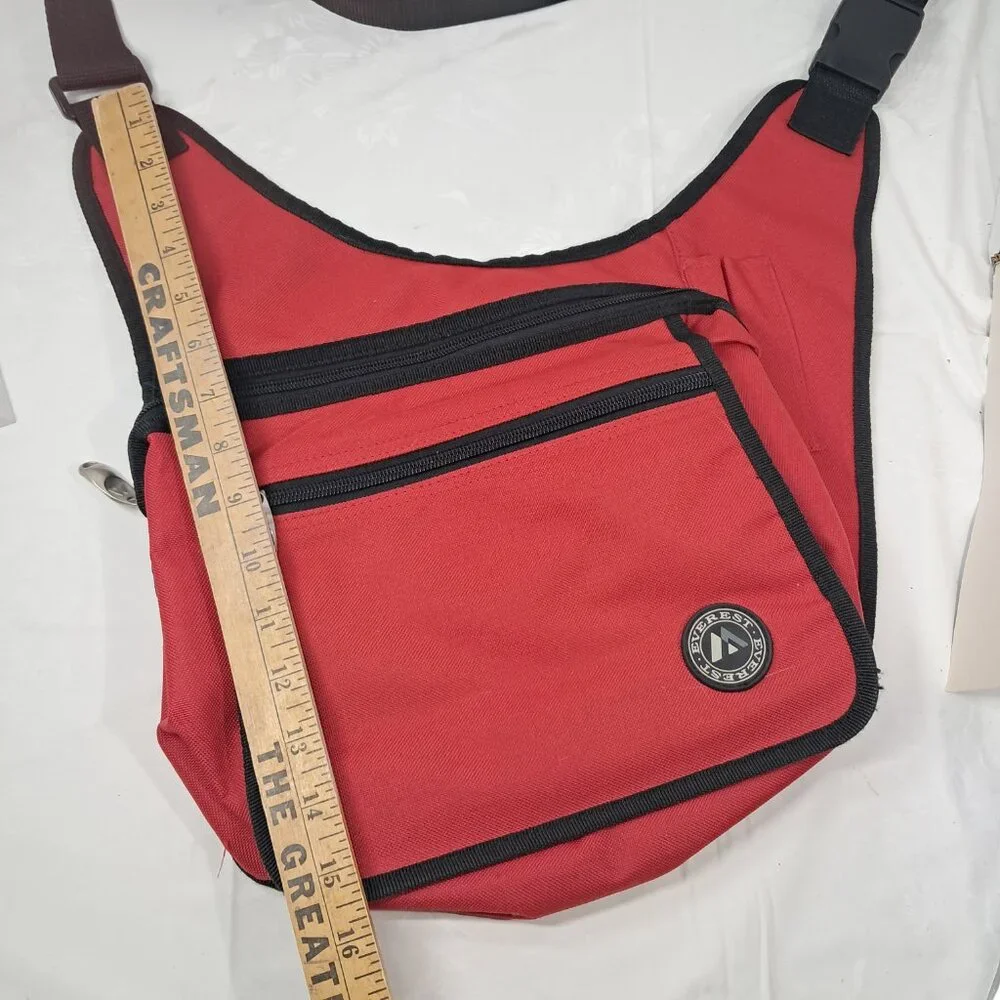 Everest Messenger Bag Red black‎ crossbody travel men women unisex Vintage
